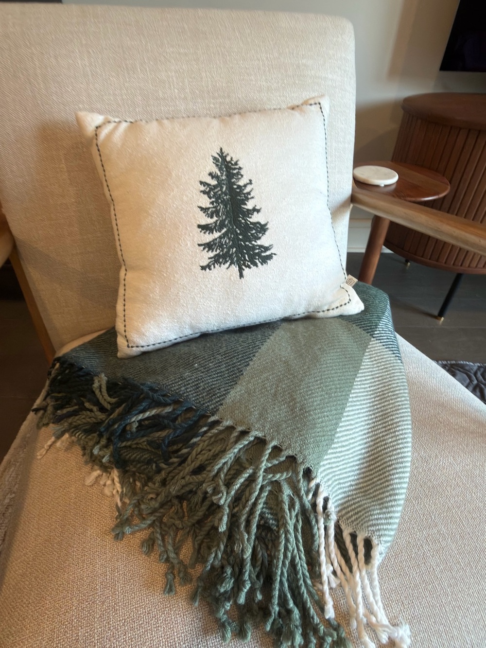 Hearth & Hand Christmas tree pillow and blanket